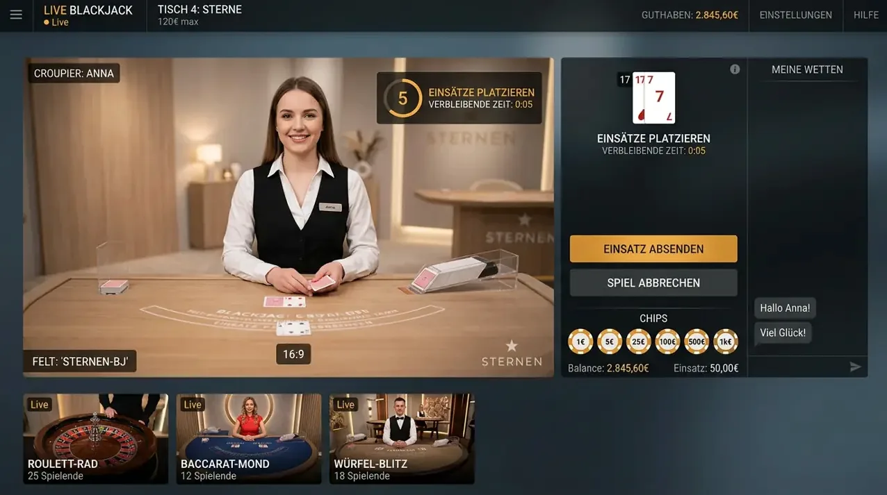 Beliebt bei Fatbet: Live Dealer